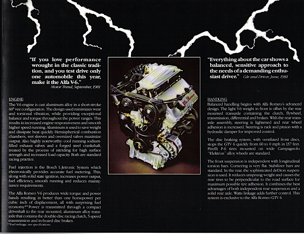 1982 Alfa Romeo GTV Brochure Page 2